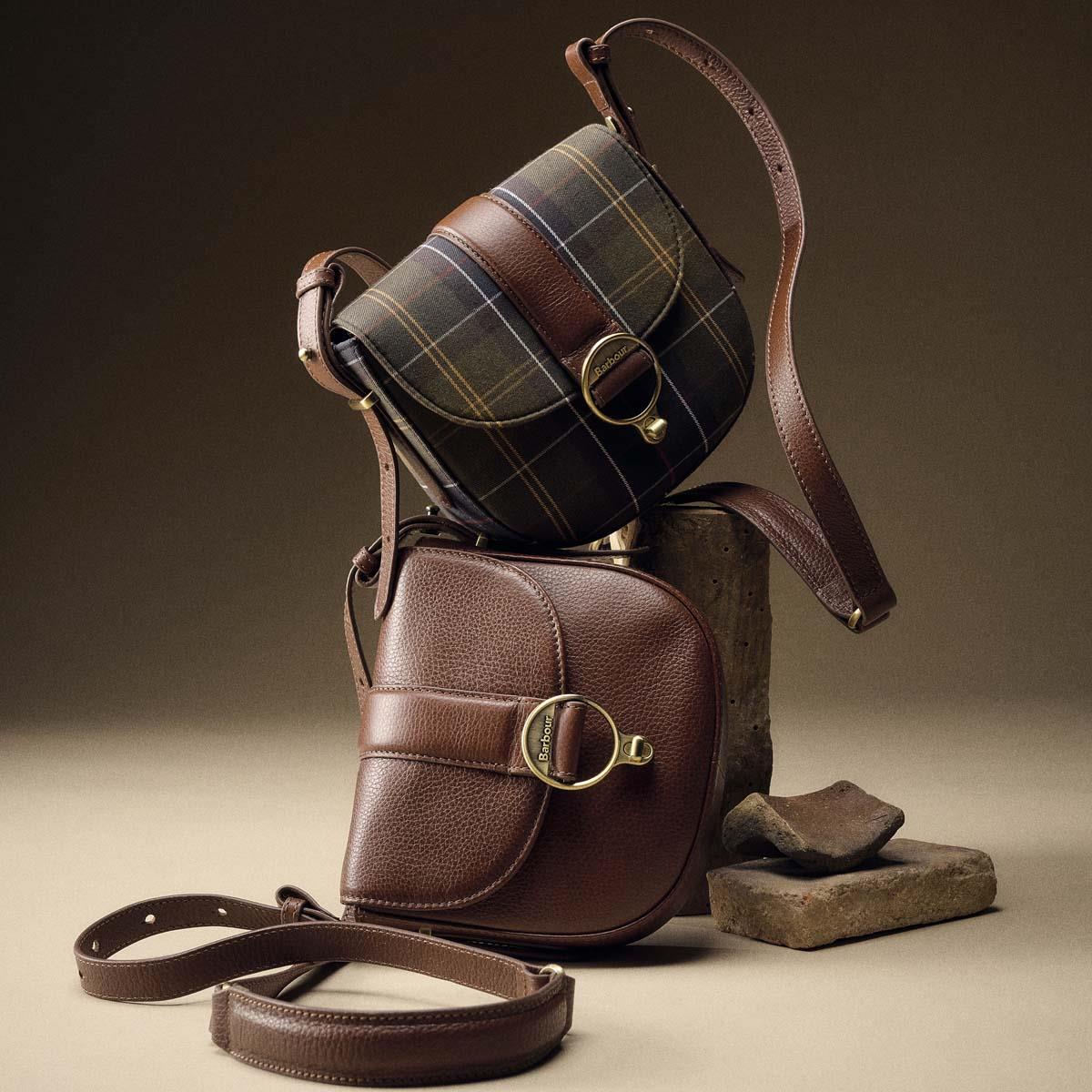 Classic Tartan Barbour Womens Elm Tartan Crossbody Bag Lifestyle