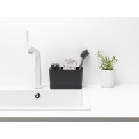 Dark Grey Brabantia SinkSide Sink Organiser and Soap Dispenser Lifestyle
