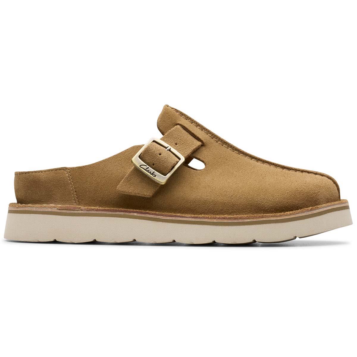 Dark Sand Suede Clarks Womens Solsbury Mule Side