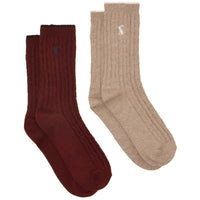 Joules Womens Cable Socks 2 Pack