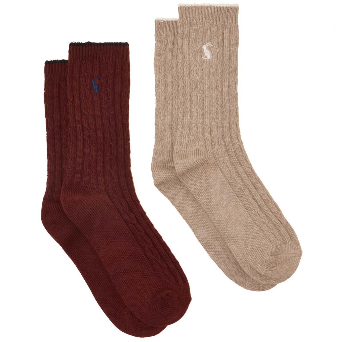 Joules Womens Cable Socks 2 Pack