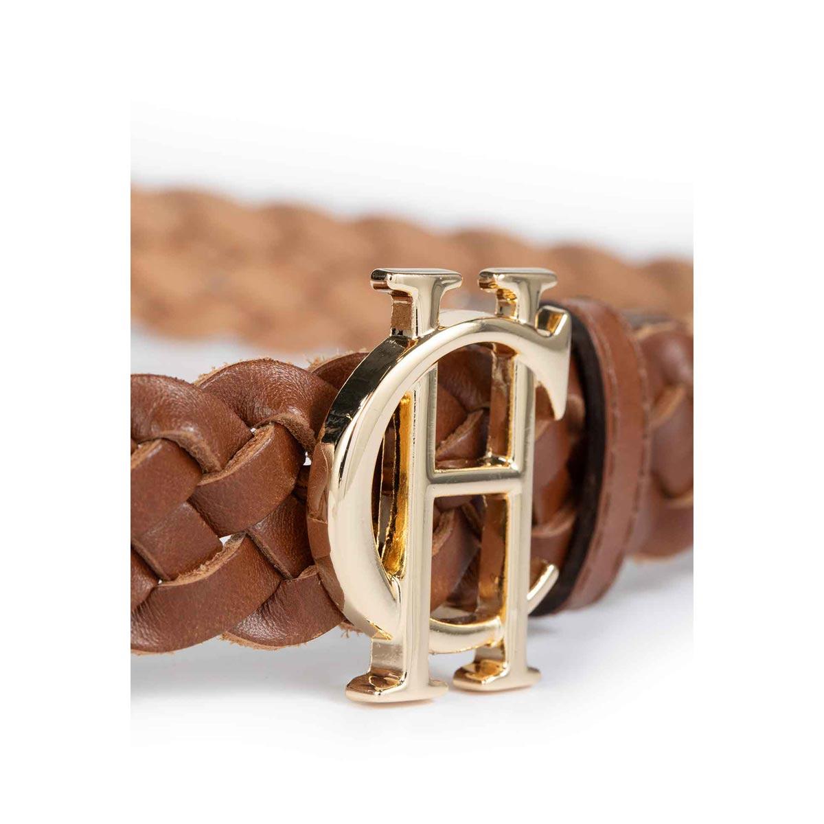 Tan Holland Cooper Womens Plaited Slim Belt Detail