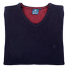 Navy Albert and Maurice Mens Eastnor 100% Lambswool V Neck Jumper Navy