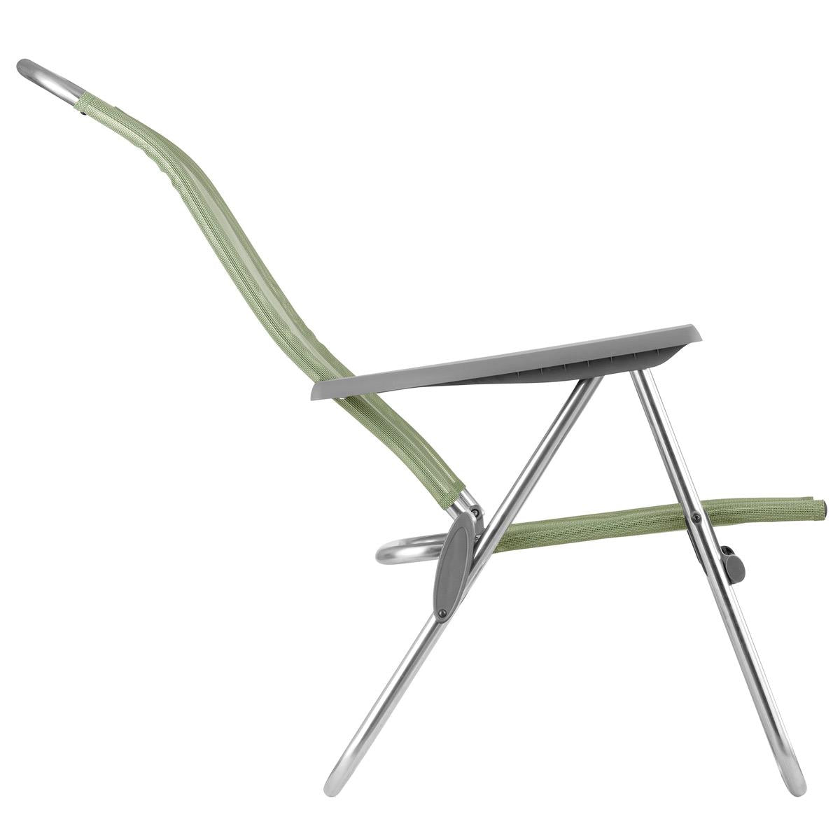 Moss Lafuma Alu Low Camping Chair LFM2776 Side View Reclining