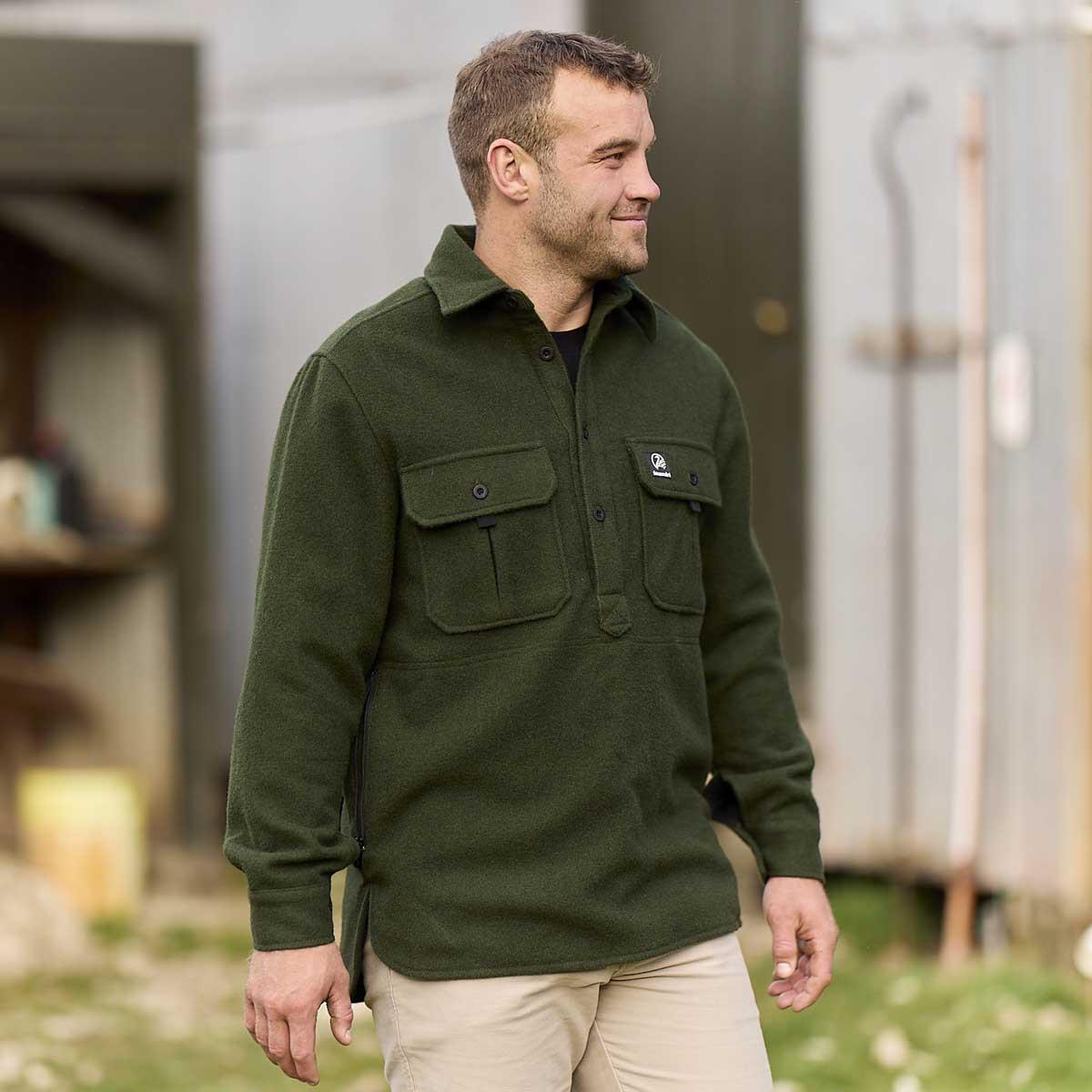 Olive Swanndri Ranger Mens Extreme V2 Windproof Bushshirt Detail