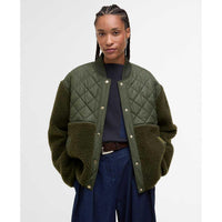 Olive Barbour Womens Weatherby Fleece Jacket Front