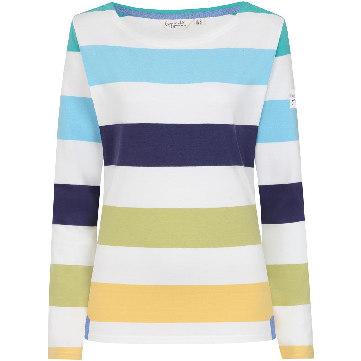 Greens Lazy Jacks Womens LJ97M Multi Striped Breton Top