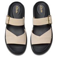 Ecru Suede Clarks Womens Aristella Mule Sandal