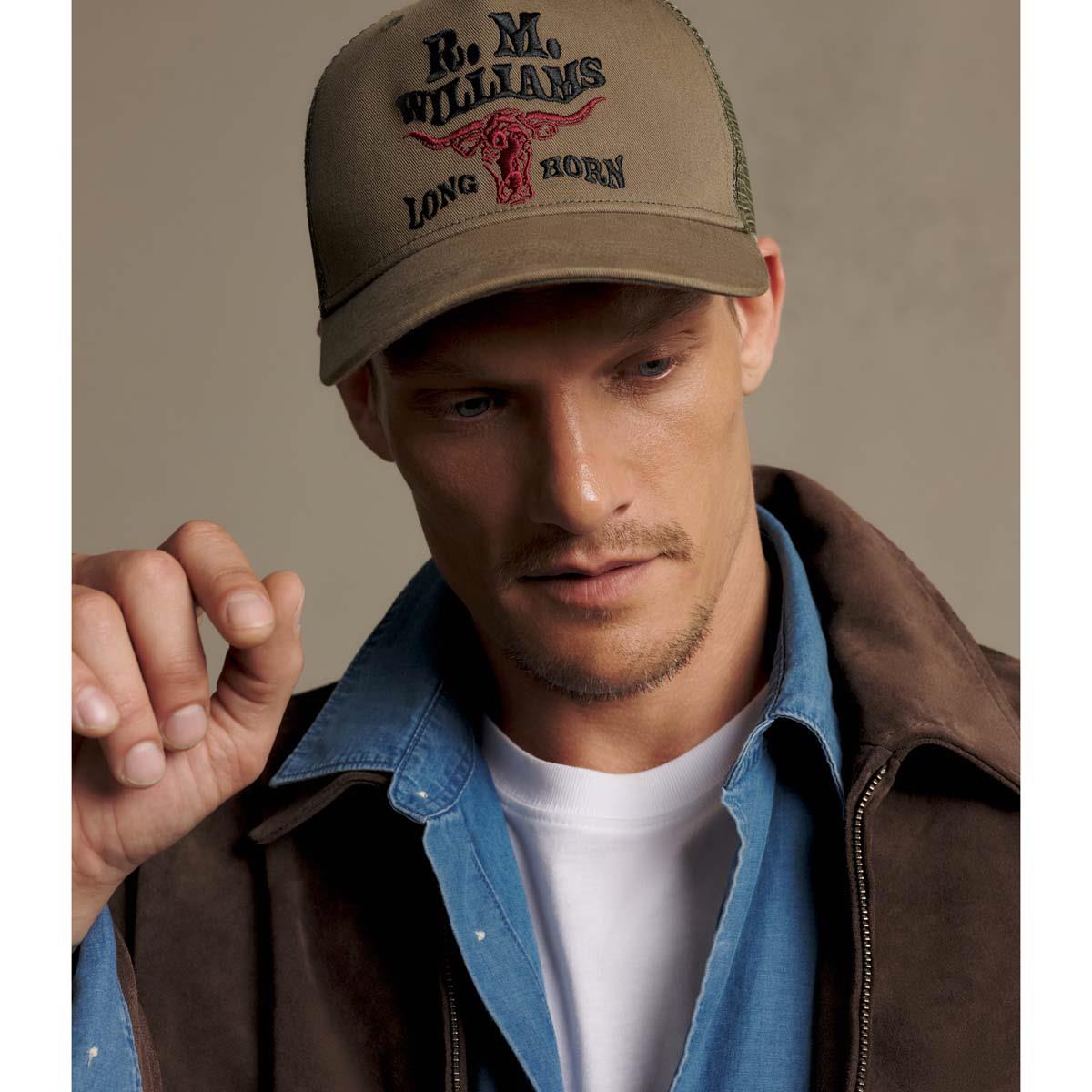 R.M. Williams Mens RMW Longhorn Trucker Cap