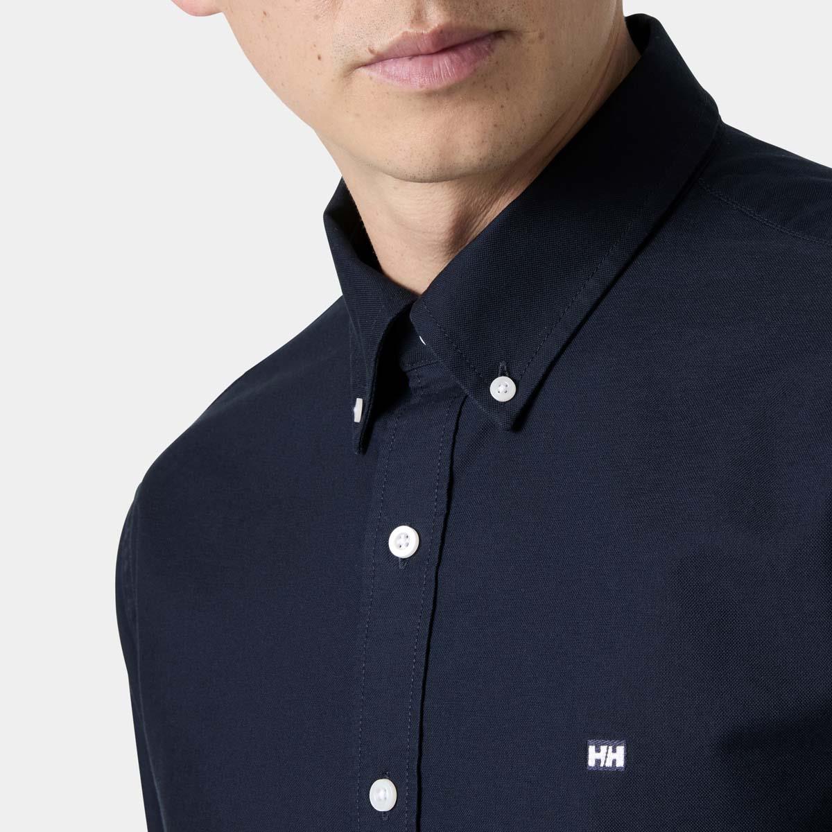 Navy Helly Hansen Mens Shore L/S Shirt COLLAR