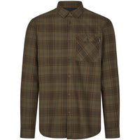 Pine Green/Dark Navy Check Seeland Mens Glen Flannel Shirt