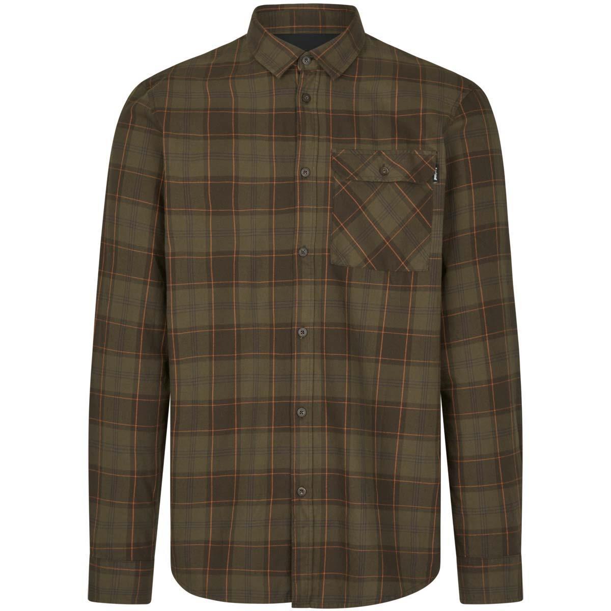 Pine Green/Dark Navy Check Seeland Mens Glen Flannel Shirt