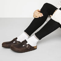 Birkenstock Boston Oiled Leather Clogs Seated Model
