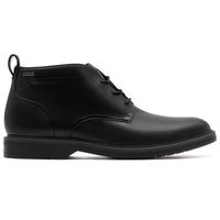 Black Leather Clarks Mens Aldwin Mid GTX Chukka Boot Side View