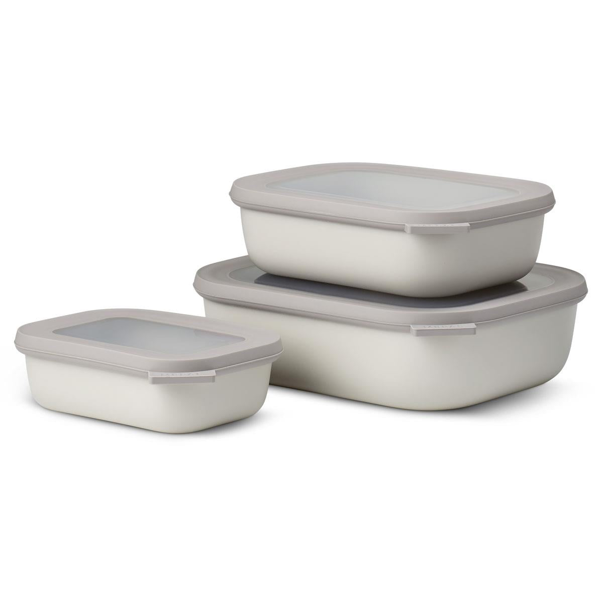 Nordic White Mepal Cirqula Rectangular Multi Bowl 3pc Set