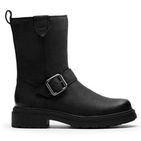 Black Leather Clarks Womens Orinoco3 Bay Boot Side