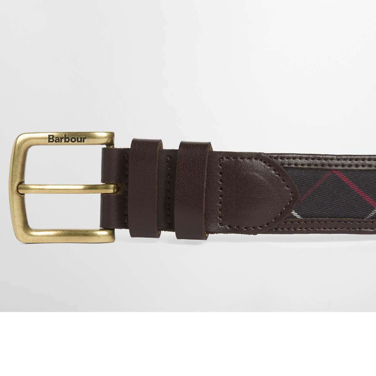Barbour Mens Girvan Tartan Leather Belt