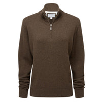 Schoffel Womens Polperro Pima 1/4 Zip Jumper Chocolate