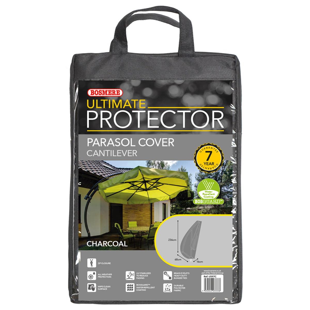 Bosmere Ultimate Protector Cantilever Charcoal U750C Parasol Cover