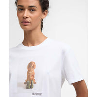 White Barbour Womens Bedale T-Shirt logo