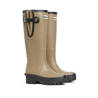 Military Brown/Black Barbour Womens Leighton Tall Welly