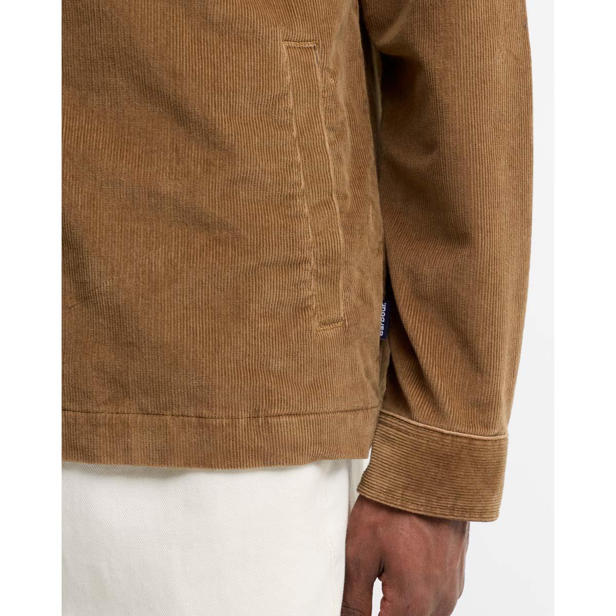 Sandstone Barbour Mens Tartan Trimmed Cord Overshirt Cuff