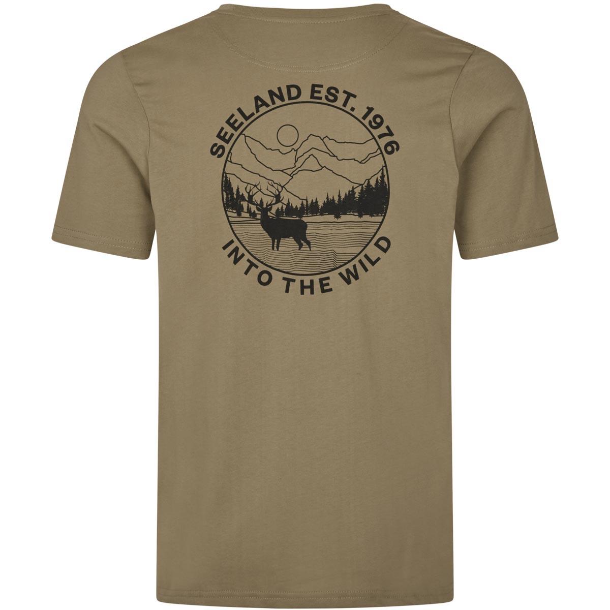 Covert Green Seeland Mens Hunting Landscape T-Shirt Back