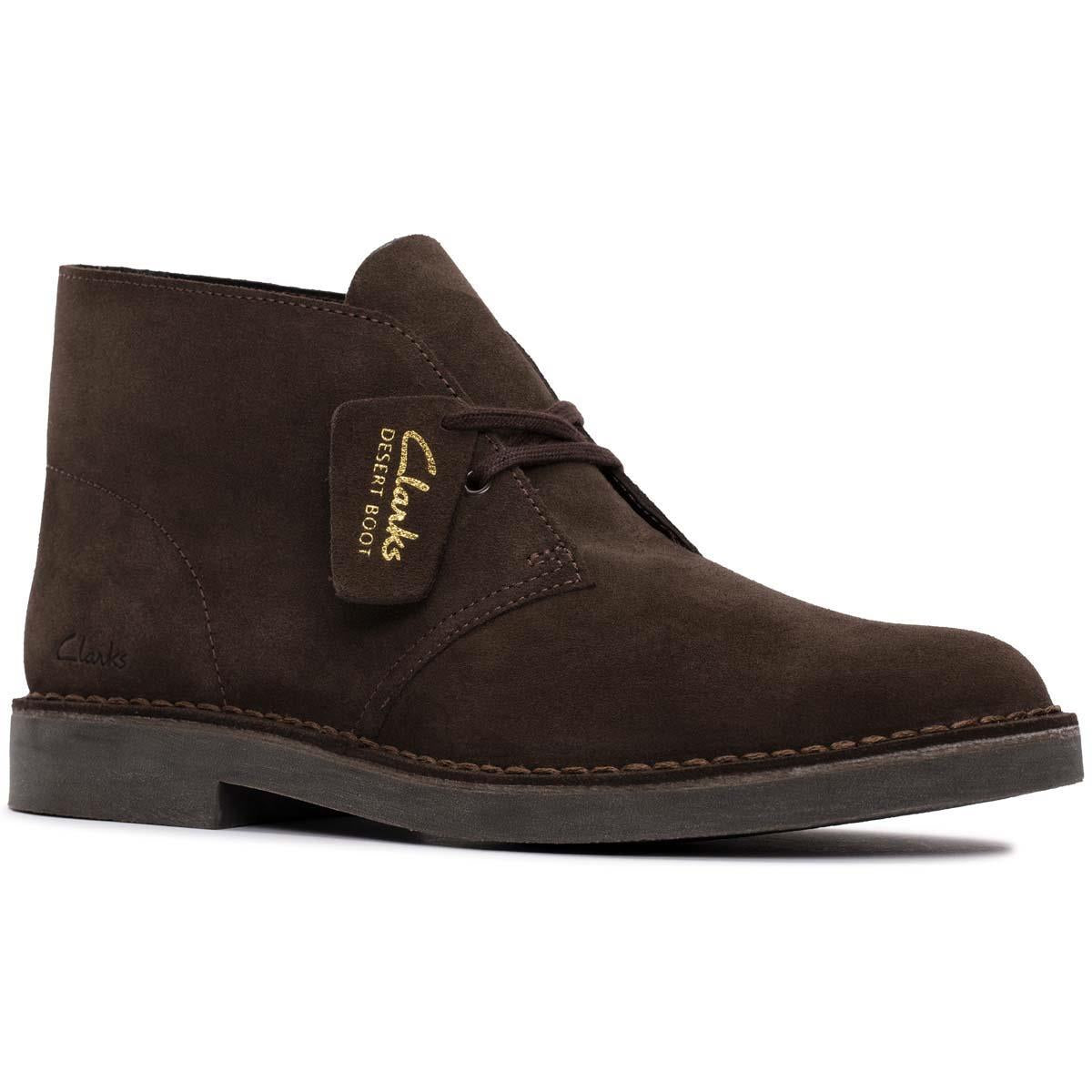 Dark Brown Suede Clarks Mens Desert Boot Evo