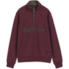 Dark Bordeaux Barbour Mens Fosse Half Zip Sweatshirt