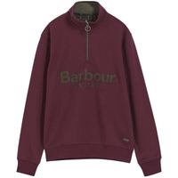 Dark Bordeaux Barbour Mens Fosse Half Zip Sweatshirt