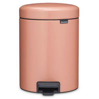Warm Copper Brabantia newIcon Pedal Bin 5 Litre Plastic Bucket