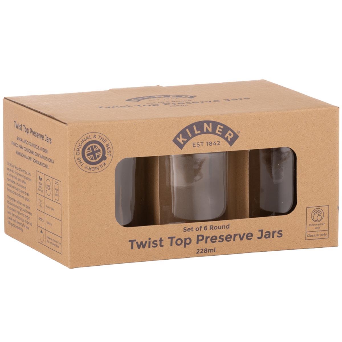 Kilner Round Set Of 6 Twist Top Jars