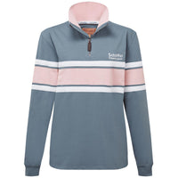 Dark Pigeon Blue/Chalky Coral Schoffel Womens Exmouth Heritage 1/4 Zip Sweatshirt