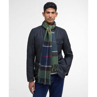 Classic Barbour Carrbridge Tartan Scarf On Model