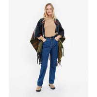Classic Barbour Womens Isla Boucle Serape on model