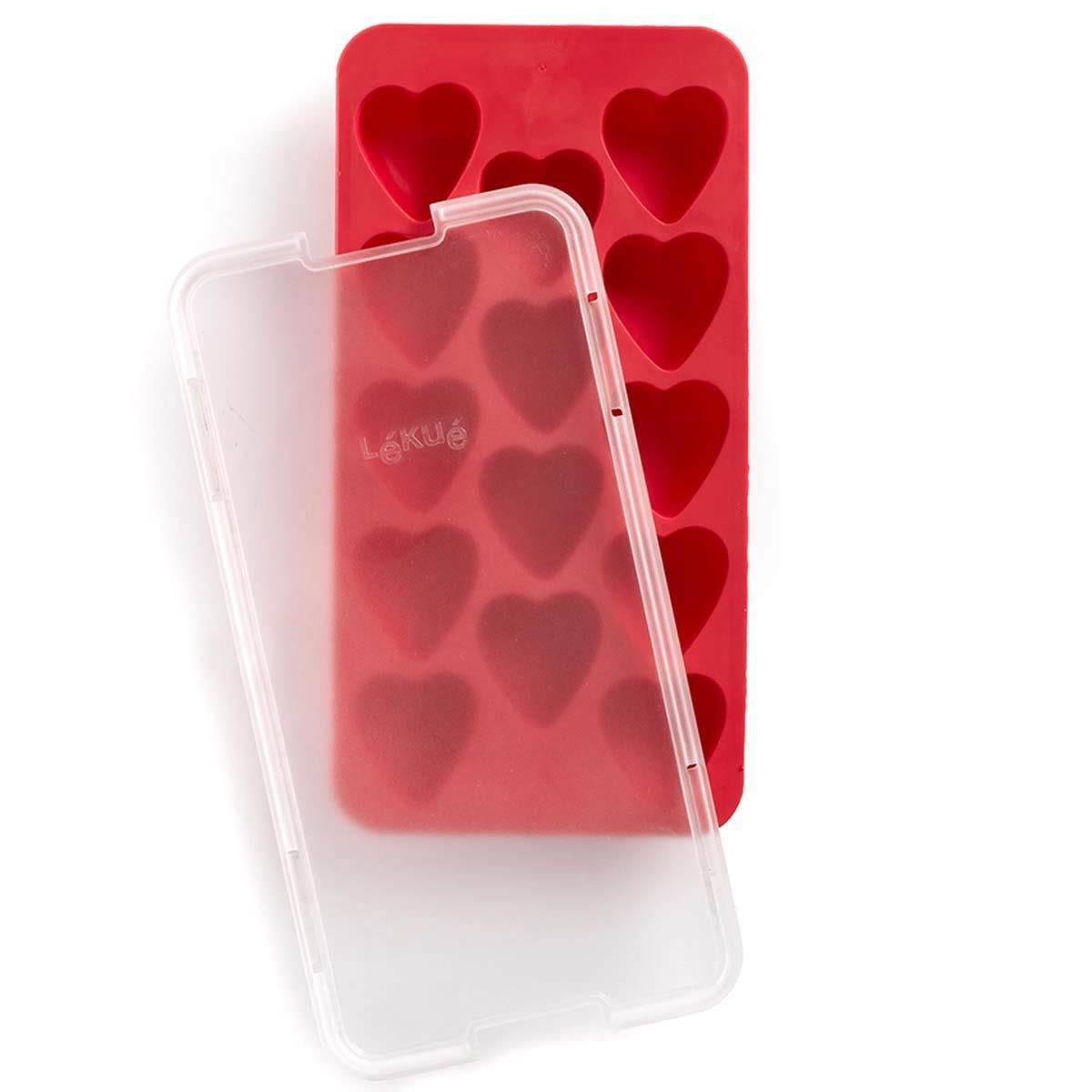 Lekue Heart Ice Cube Tray with Lid