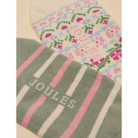 Cream/Pink/Green Joules Womens Bessie Invisible Socks 2 Pack Detail
