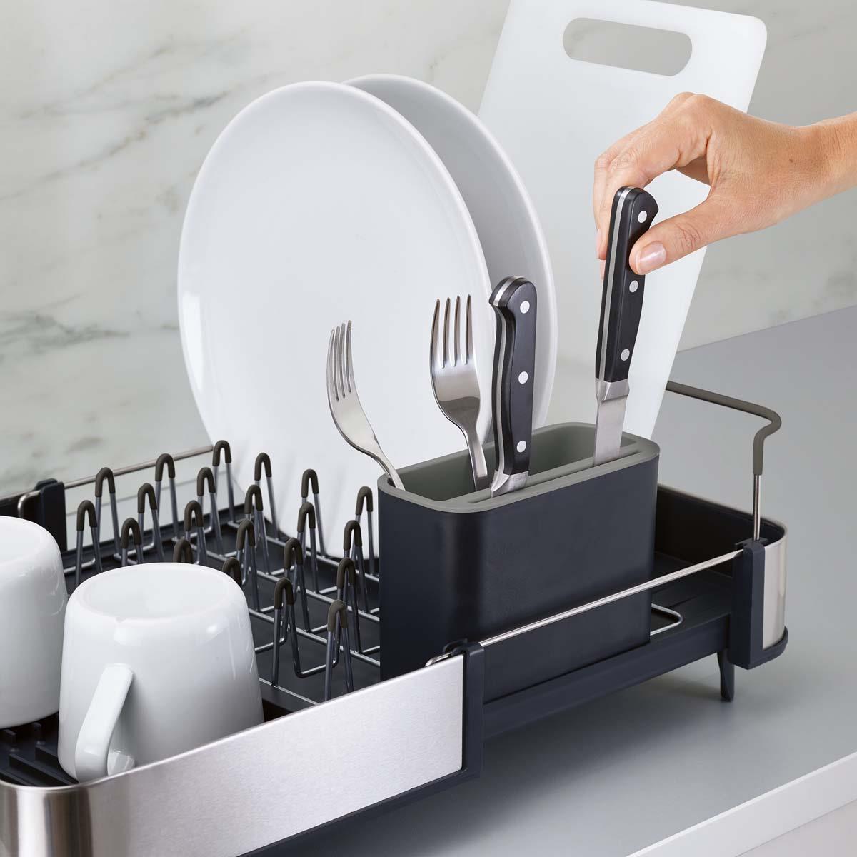 Grey Joseph Joseph Extend Steel Expandable Dish Rack CUTLERY