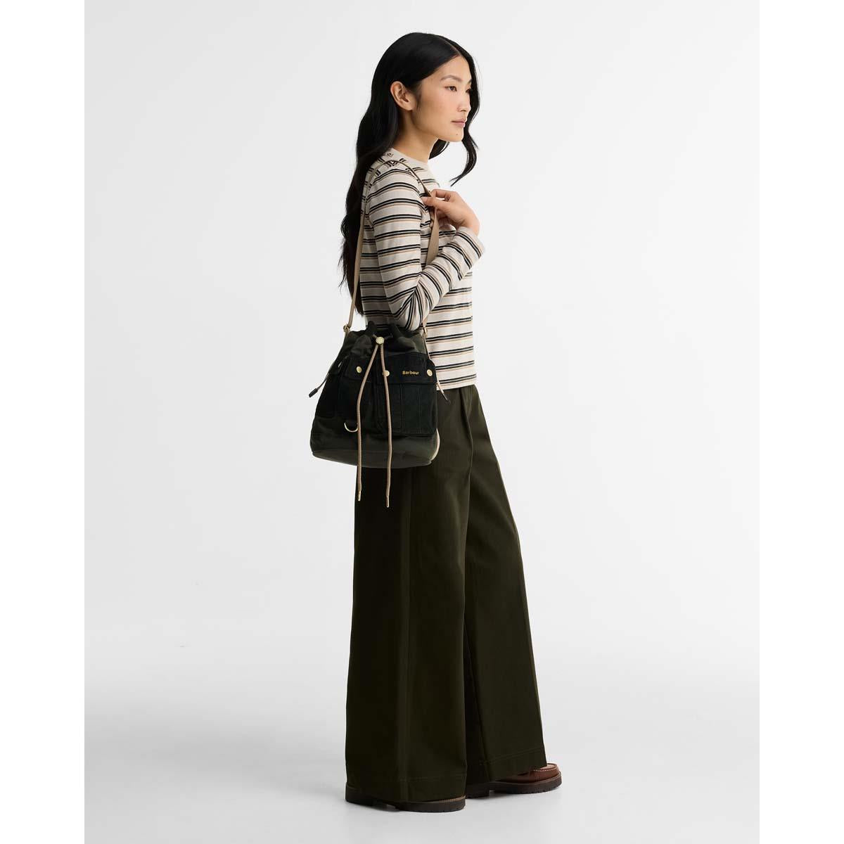 Barbour Womens Wax Mia Drawstring Tote Bag