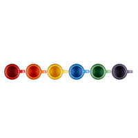 Le Creuset Stoneware Set of 6 Rainbow Coupe Mugs Top View