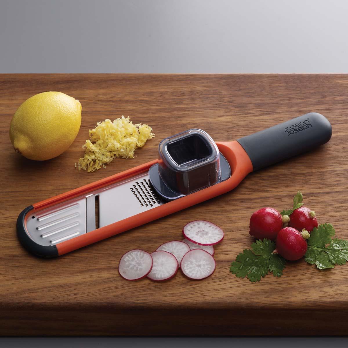 Orange Joseph Joseph Handi-Grate 2-in-1 Mini Grater and Slicer lifestyle