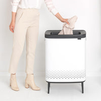 White Brabantia Bo Laundry Bin Hi 2x45 Litre Lifestyle