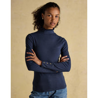 Navy Joules Womens Amy Long Sleeve Top On Model