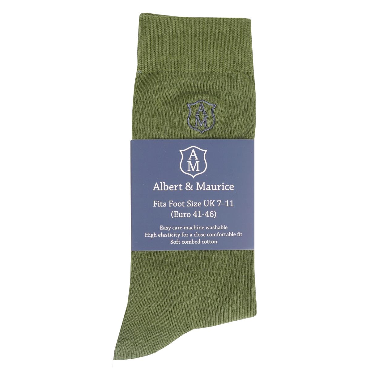 Albert and Maurice Mens Logo Embroidered Socks