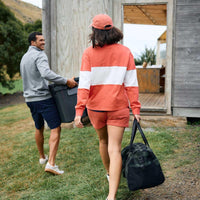 Watermelon/White Swanndri Womens Cameron Rugby Shirt Lifestyle Back