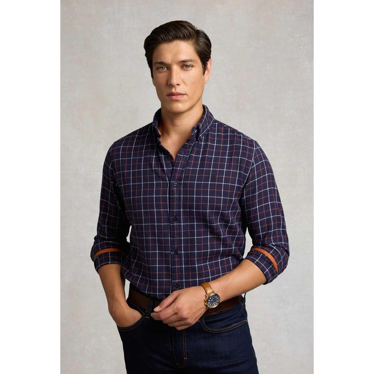 Holland Cooper Mens Classic Fit Brushed Cotton Shirt