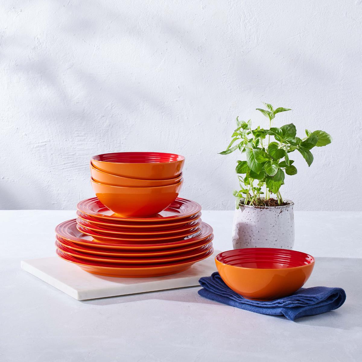 Le Creuset Stoneware 12 Piece Dinnerware Set