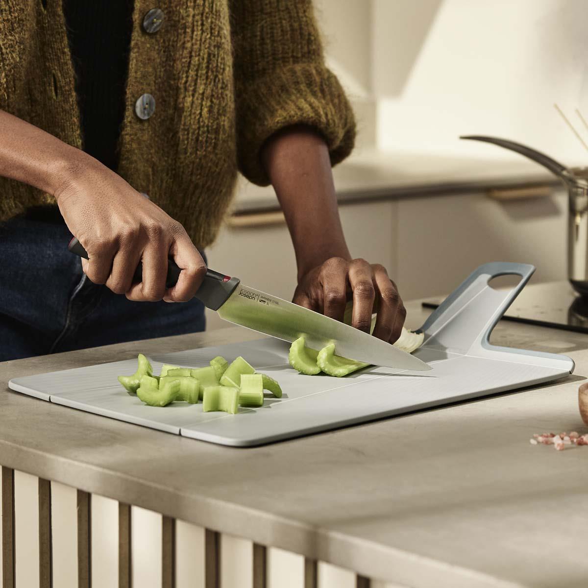 Regular Joseph Joseph Chop2Pot Plus Folding Chopping Board Pale Blue chop