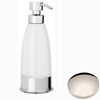 Polished Nickel Samuel Heath Style Moderne Freestanding White Ceramic Liquid Soap Dispenser N6666W