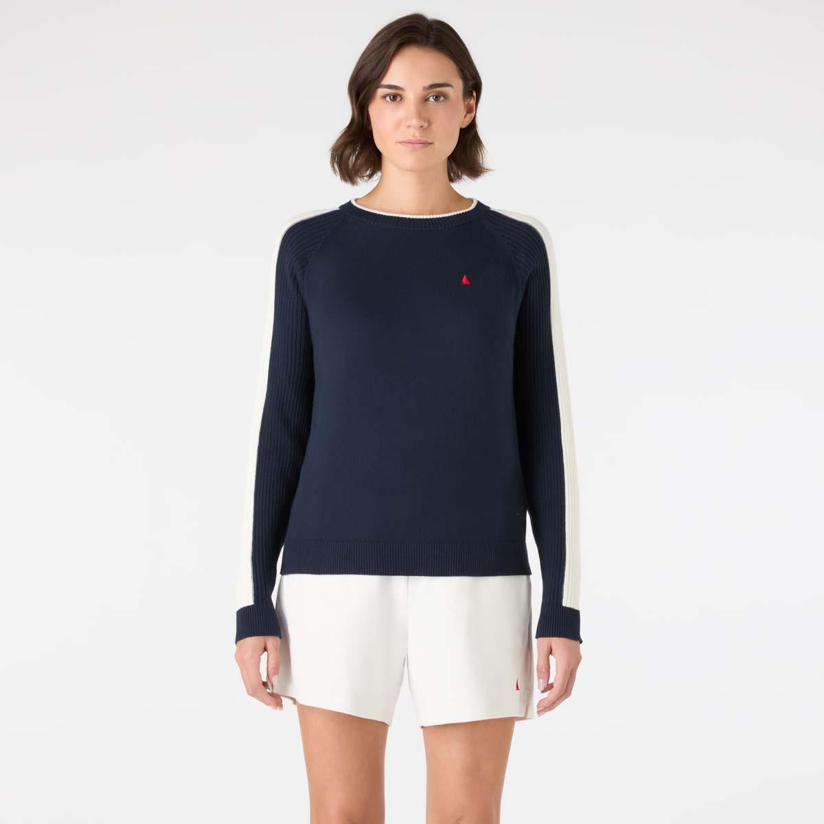 Navy Musto Womens Original Marine Crew Knit front